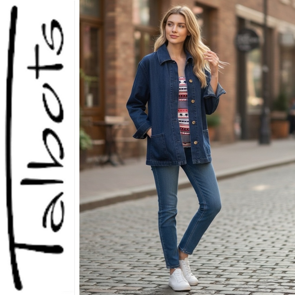 Talbots Button Down Jean Jacket Size Sp - image 1